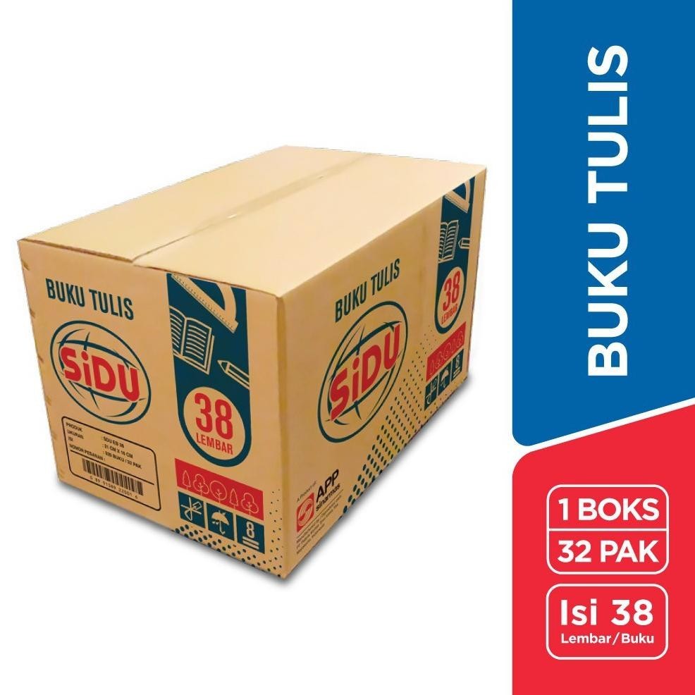 

Sedang Promooo !!! Sidu Buku Tulis 38 Lembar 1 Boks = 32 Pak - Sdu Eb 38 Box