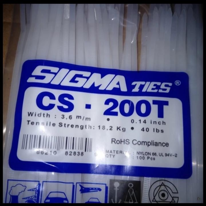 

TERMURAH KABEL TIES SIGMA 20CM HITAM PUTIH !!