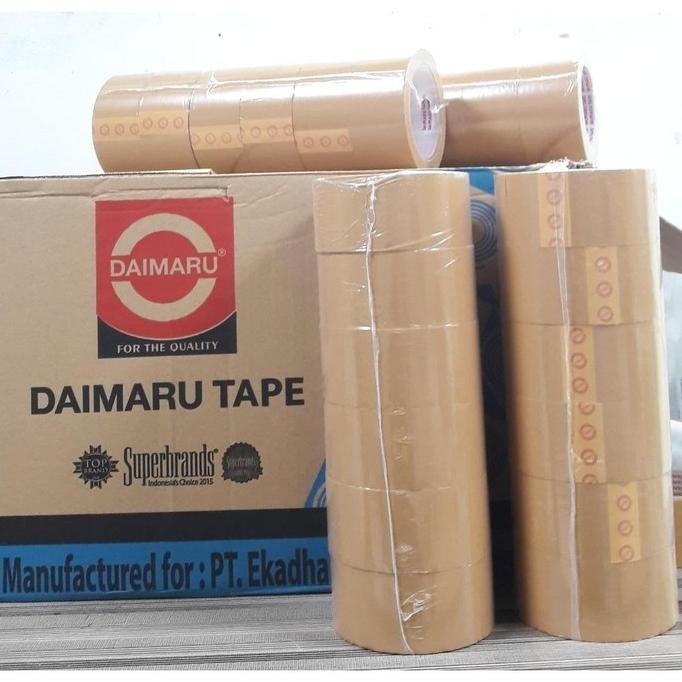 

Banyak Promooo !!! 1 Box (72 Roll) Lakban Daimaru Tape Isolasi Coklat 2 Inch X 90 Yard
