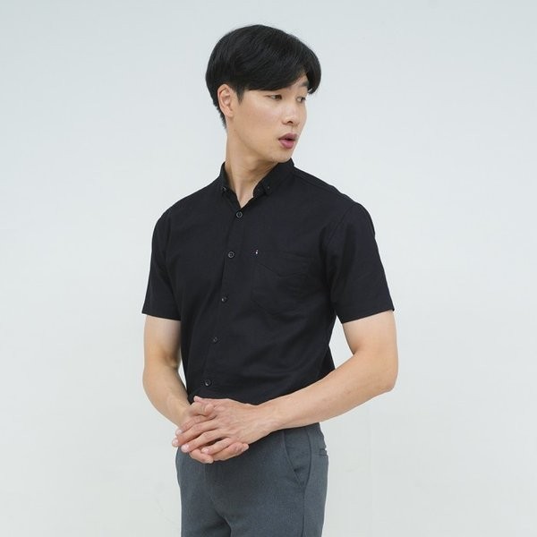 KEMEJA LENGAN PENDEK PRIA FORMAL SLIM FIT HITAM HOUSEOFCUFF