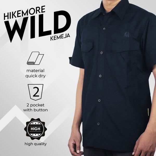 KEMEJA PRIA LENGAN PENDEK LAPANGAN OUTDOOR HIKEMORE WILD TERBARU