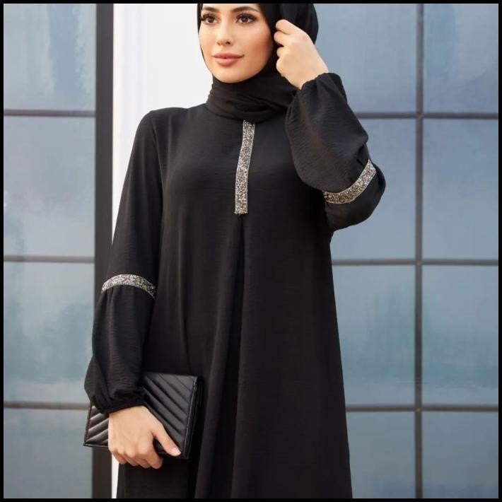 (PROMO) gamis turki gaisa jumbo LD 110 120 130 140 150 cringkle simple mewah Silahkan diorder