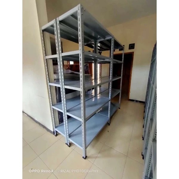 RAK BESI SIKU 4 SUSUN UKURAN 30X100X200 DAN 40X100X200