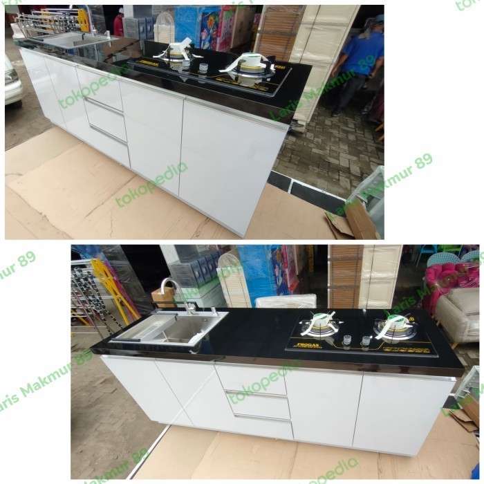 KITCHEN SET BAWAH MINIMALIS DAPUR + KOMPOR TANAM + SINK WASHTAFEL