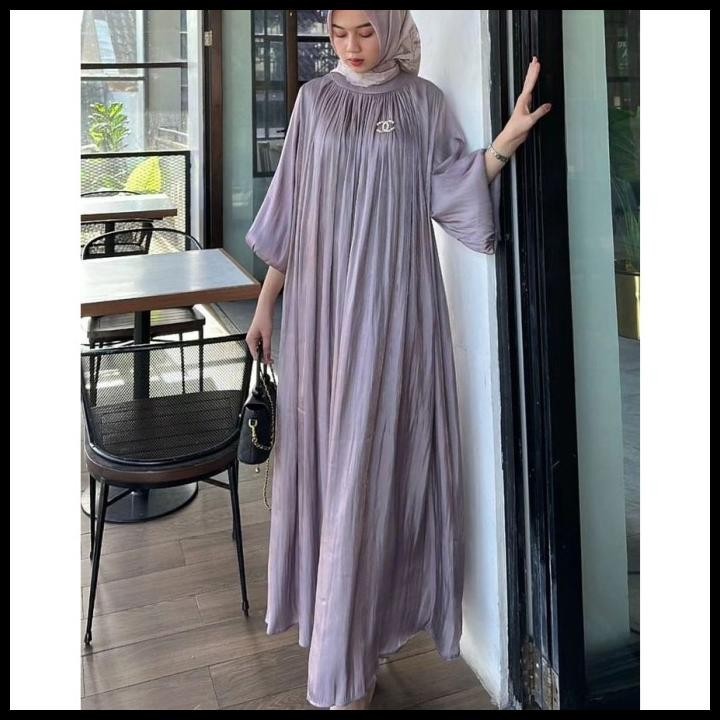 (PROMO) Gamis jumbo ld 140 Ameera dress Gamis shimer silk premium Silahkan diorder