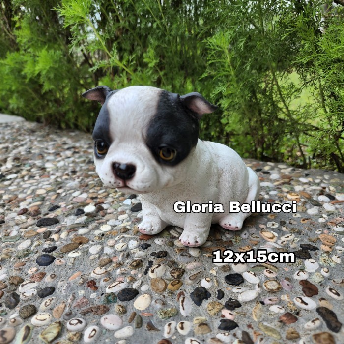 Patung Pajangan Miniatur Anjing French Bulldog / Frenchie