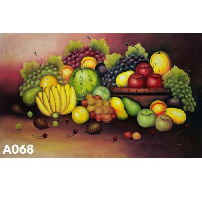 Dekorasi Dinding Lukisan Buah Kanvas Asli Uk Besar Hiasan Ruang Makan