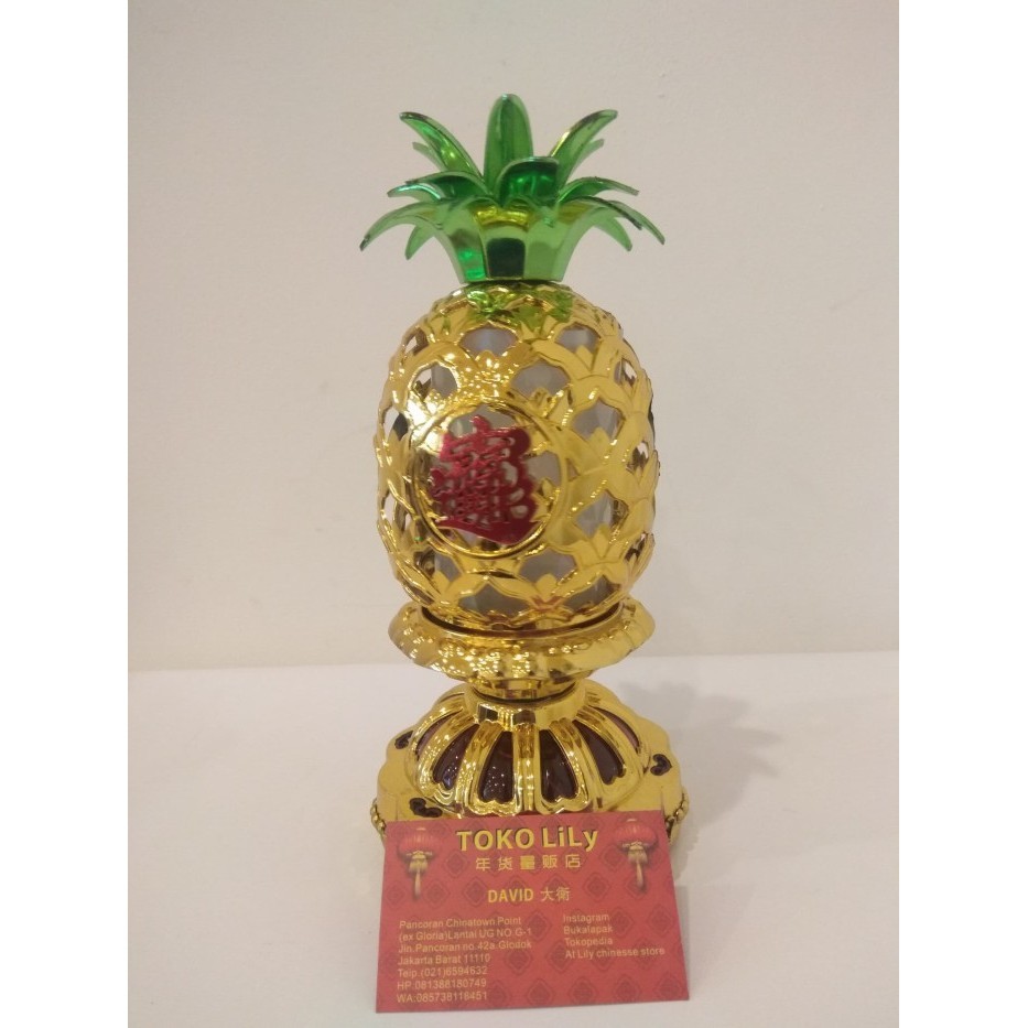 Pajangan Imlek Nanas Lampu Dan Putar