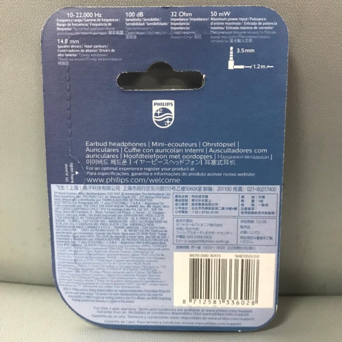 Earphone Philips She1350 Earphone She 1350