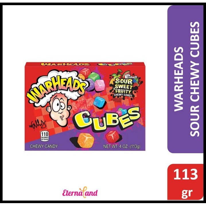 

Warheads Sour Chewy Cubes, Box/Karton/Kardus 113G / 113 Gr