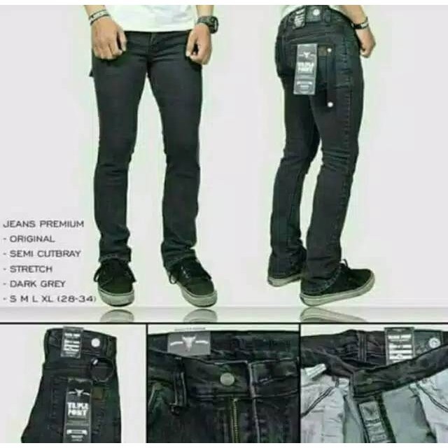 Promo Mega Sale 4.4 // Triple point Celana jeans pria original semi cutbray terlaris yg lagi tren