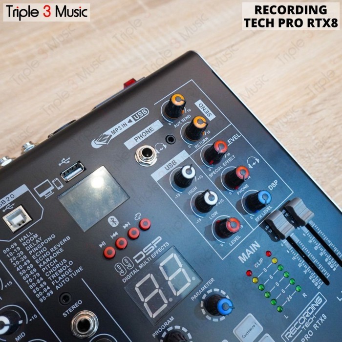 Recording tech RT Pro RTX8 PRO RT X8 8 channel USB MIXER AUDIO ORI