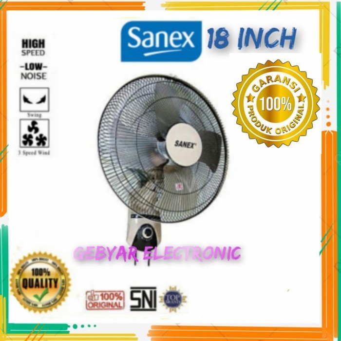 KIPAS ANGIN DINDING SANEX 18 INCH BALING BESI / WALLFAN SANEX 18"