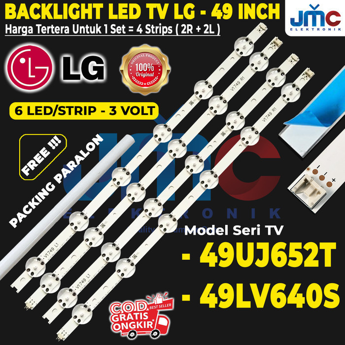 BACKLIGHT TV LG 49UJ652T 49UJ652 LAMPU LED BL 49 INC LENSA MATA BAGONG