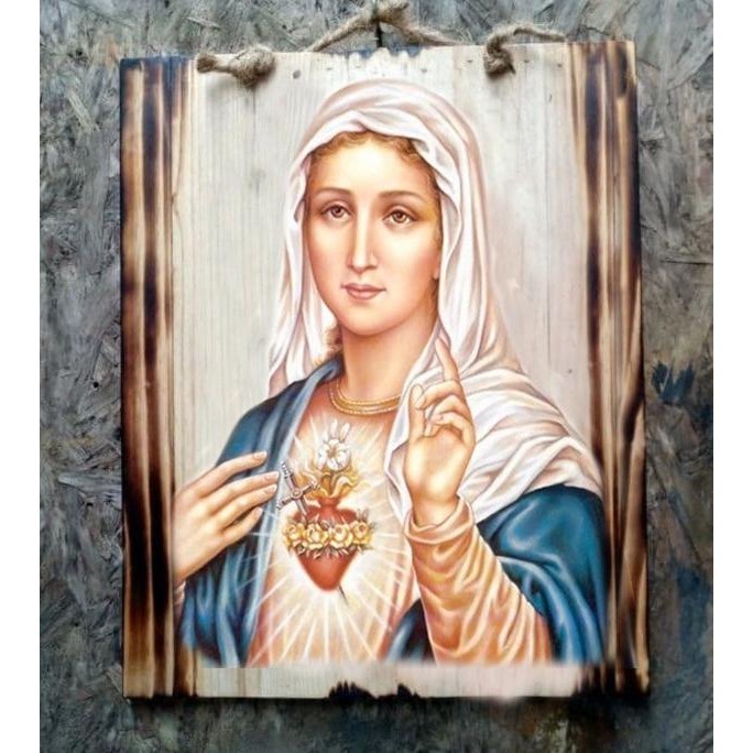 HIASAN DINDING KRISTIANI LUKISAN BUNDA MARIA KUDUS GEREJA KRISTEN