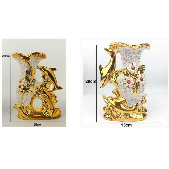 Vas Bunga Keramik Arab Gold Kaligrafi Dan Motif Lain-Lain