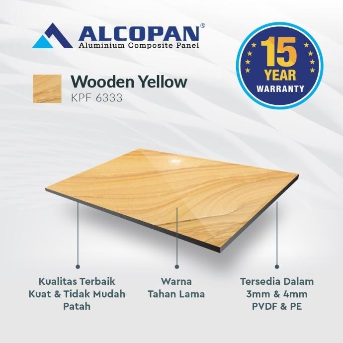 ACP aluminium composite panel Alcopan Wooden Yellow PE 4mm