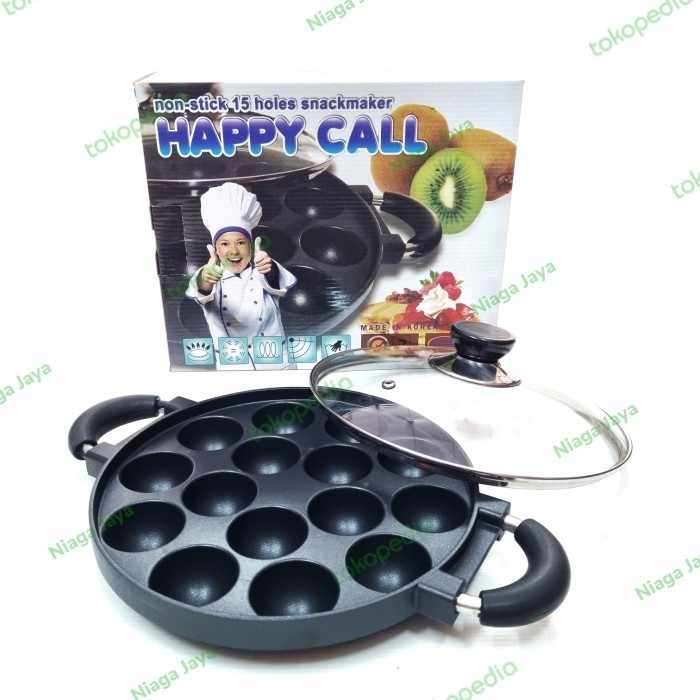 

RB814 Cetakan Takoyaki Poffertjes Kue Cubit 15 lubang Teflon Happy Call FREE ONGKIR