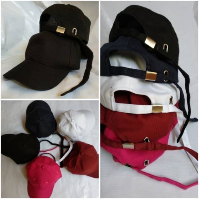 Promo Mega Sale 4.4 // Topi Baseball Polos Cap Tali Panjang