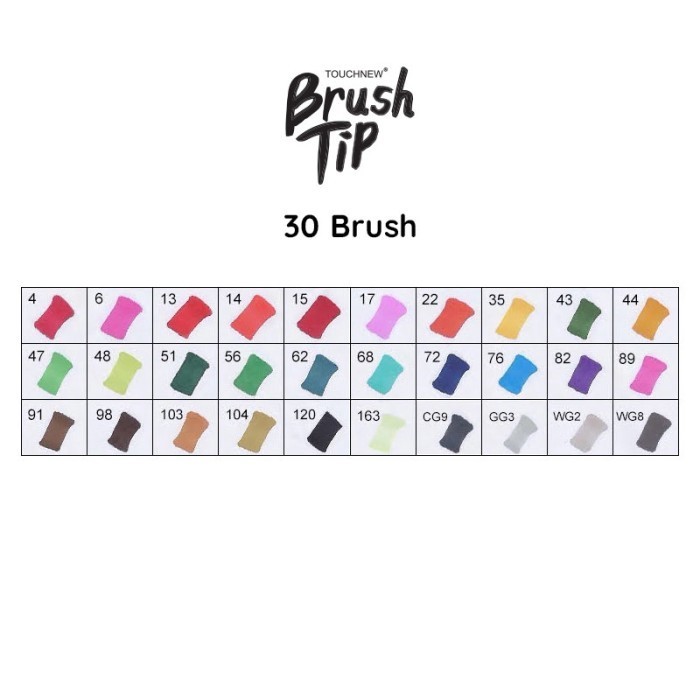 

Touchfive Touchnew Marker Spidol 30 40 60 80 Colors Markers Brush Tip -Anza Wahda