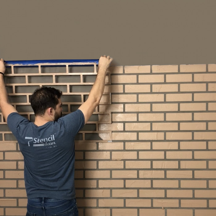 

Stencil Dinding, Wall Stencil, Brick Stencil, Motif Batu Bata -Anza Wahda