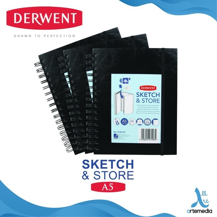 

Buku Sketsa Derwent A5 Sketch & Store Hard Cover Wire Bound Sketchbook -Anza Wahda