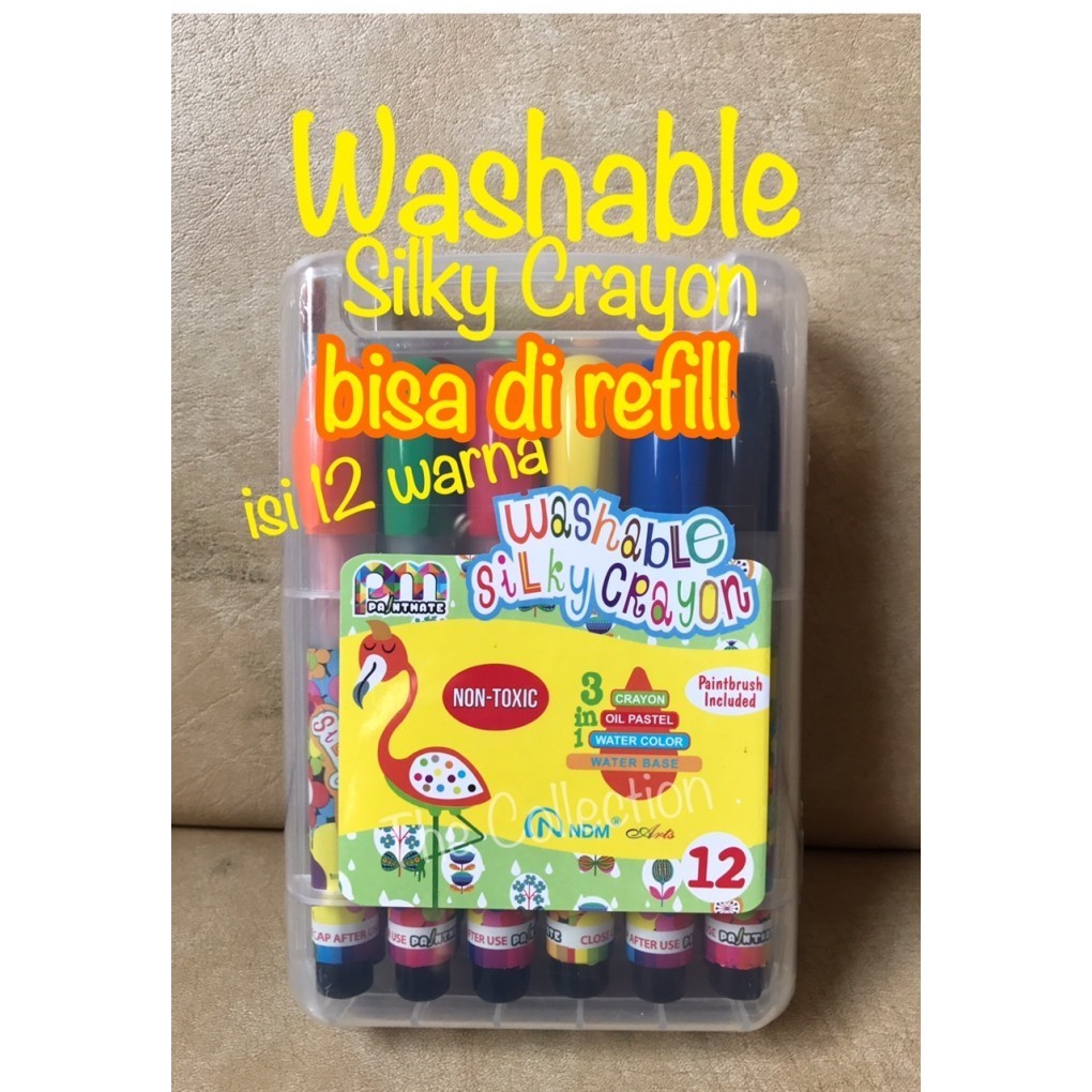 

Atk445Pm 3In1 Isi 12 Washable Silky Crayon 4112Spp Paintmate Krayon -Anza Wahda