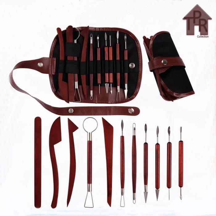

Butsir Alat Ukir Pottery Tool Modelling Tools - 11Pcs. Dompet -Anza Wahda