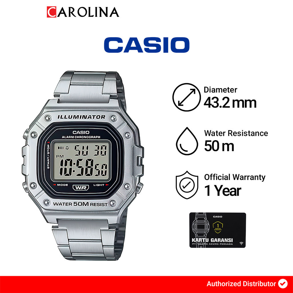 Jam Tangan Casio W-218HD-1A Unisex