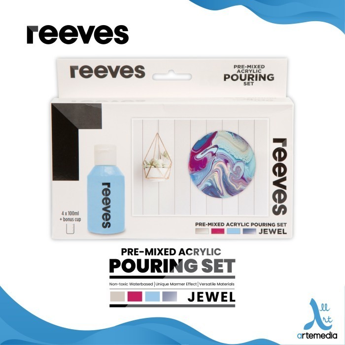 

Cat Akrilik Reeves Pre Mixed Acrylic Pouring Paint Jewel Color Set -Anza Wahda