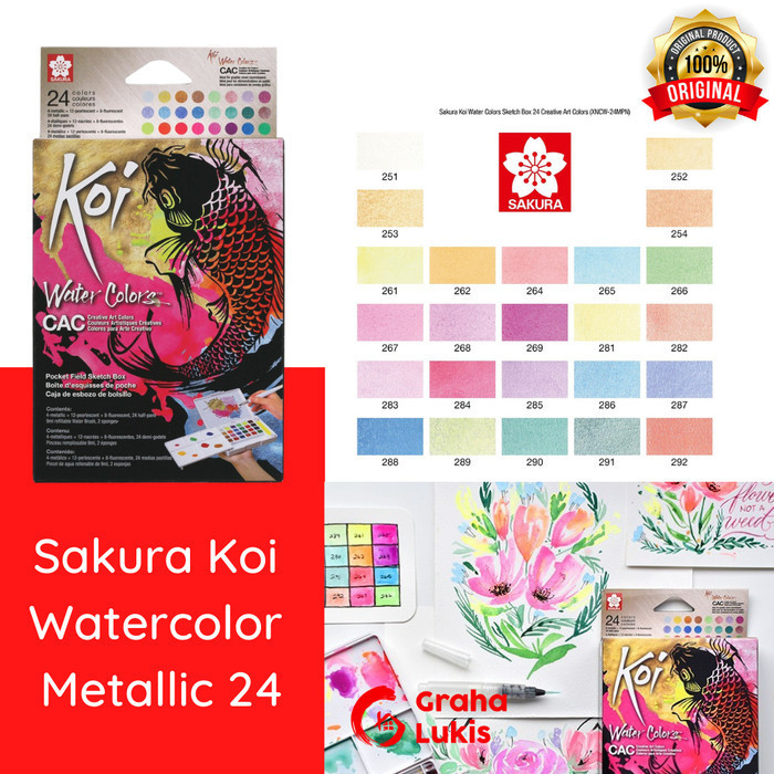 

Sakura Koi Watercolour Cac Metallic-Pearlescent-Fluorescent - Set 24 -Anza Wahda