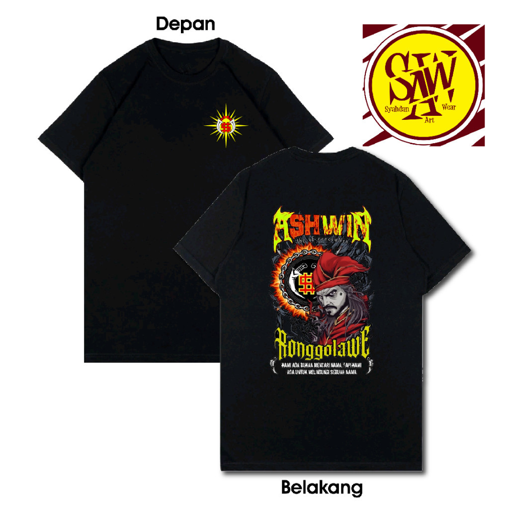 KAOS ASHWIN RONGGOLAWE KAOS SH WINONGO LOGO DEPAN SINAR SYAHDAN 19