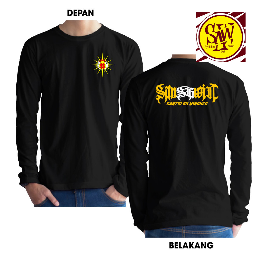 KAOS SANSHWIN SANTRI SH WINONGO KAOS LENGAN PANJANG LOGO DEPAN SINAR SYAHDAN 30