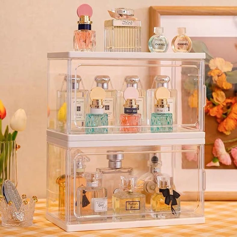 Terlaris  Rak Parfum Acrylic Storage Organizer Rak Kosmetik Penyimpanan Skincare Make Up Kotak Akril