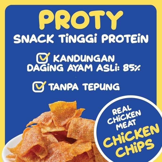 

READY STOCK PROTY ORIGINAL (BUNDLE 3) SNACK KELUARGA SEHAT AYAM ASLI CHICKEN CHIPS !!!!!
