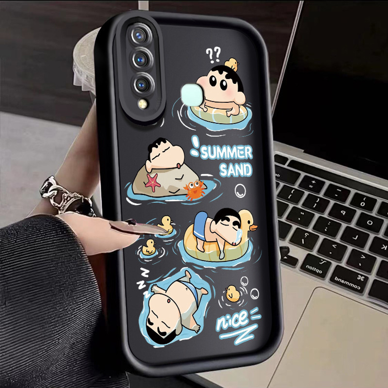 Casing Hp VIVO Y19 VIVO Y5s Case Casing pelindung silikon sarung HP pola Panda berenang Softcase pon