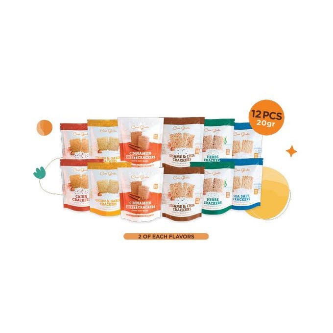 

BIG SALE MINI SET OF 12 -20GR (12 CASA GRATA CRACKERS - CHOOSE YOUR OWN FLAVOR) !!!!!