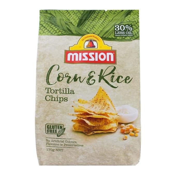 

TERBARU MISSION TORTILLA CHIPS CORN&RICE 170GR !!!!!