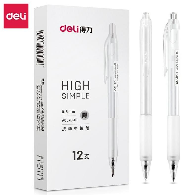 

Deli Gel Pen Retractable Pulpen Cetek Transparan Model Elegan 0.5Mm A057B-01 Jeffymithomastu
