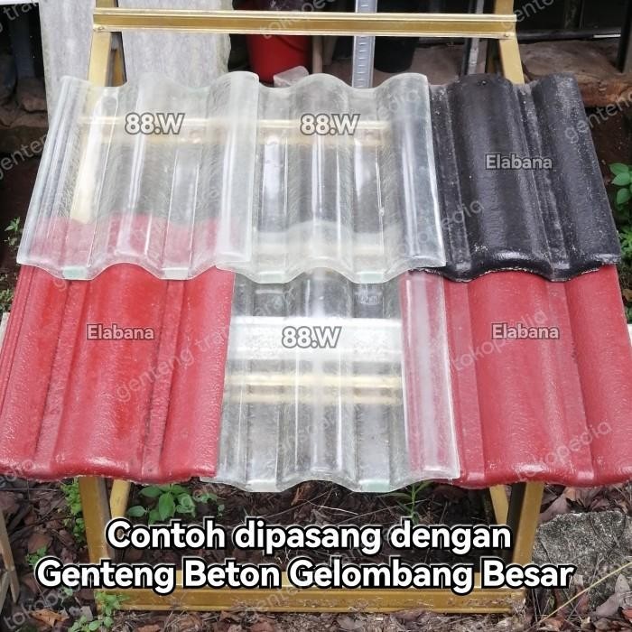 Genteng Transparan Fiber 88.W Model Genteng Beton Gelombang