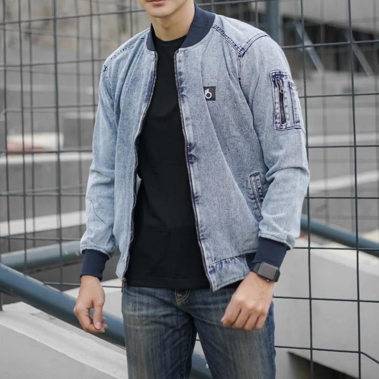 Jaket Jeans Bomber Jaket Bomber Jeans Bomber Jaket Bomber Denim Blue Denim Jaket Bomber Jin Biru Jak