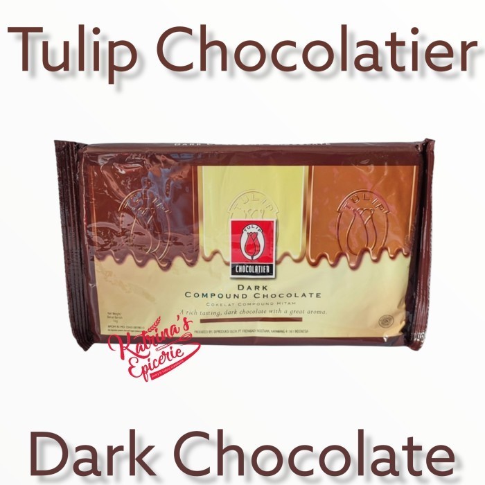 

Ready Tulip Dark chocolate compound 1kg - cokelat batang