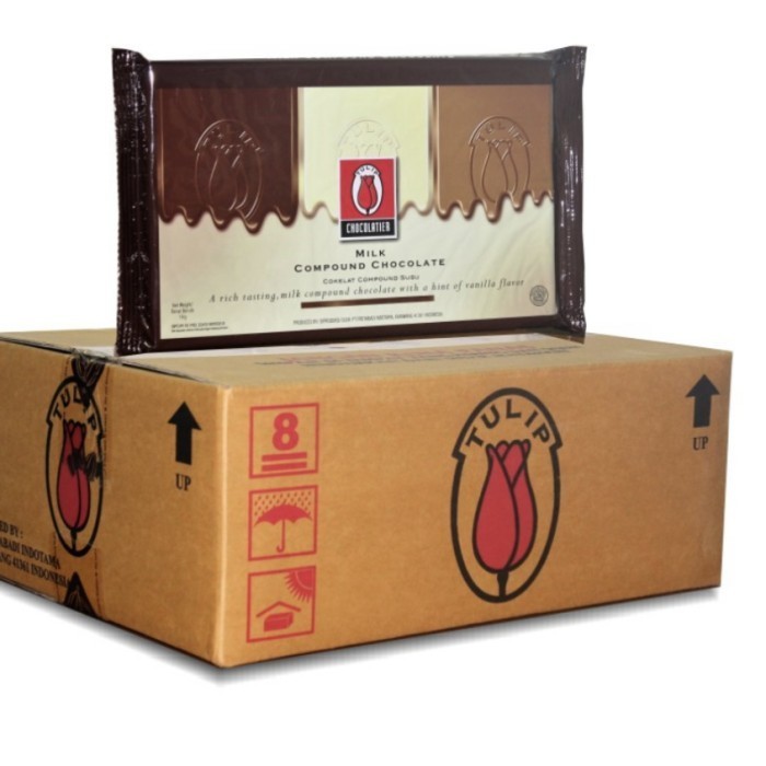 

Ready Coklat tulip milk compound 1 dus isi 12x1kg Grab Gojek