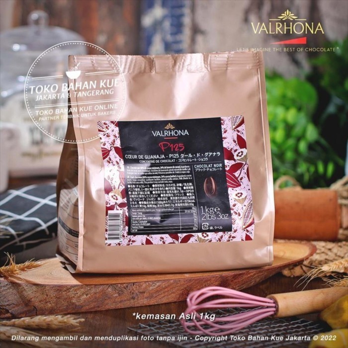 

Ready Valrhona P125 Dark Chocolate 500gr Couverture 80% Guanaja Cokelat