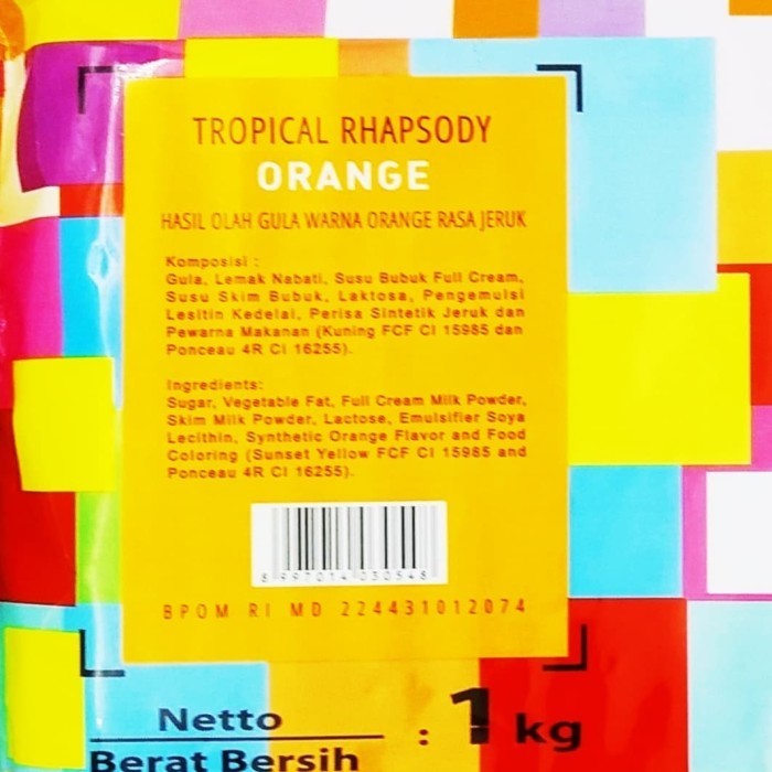 

Ready ELMER Chocolate / Coklat Compound Tropical Orange 1 Kg