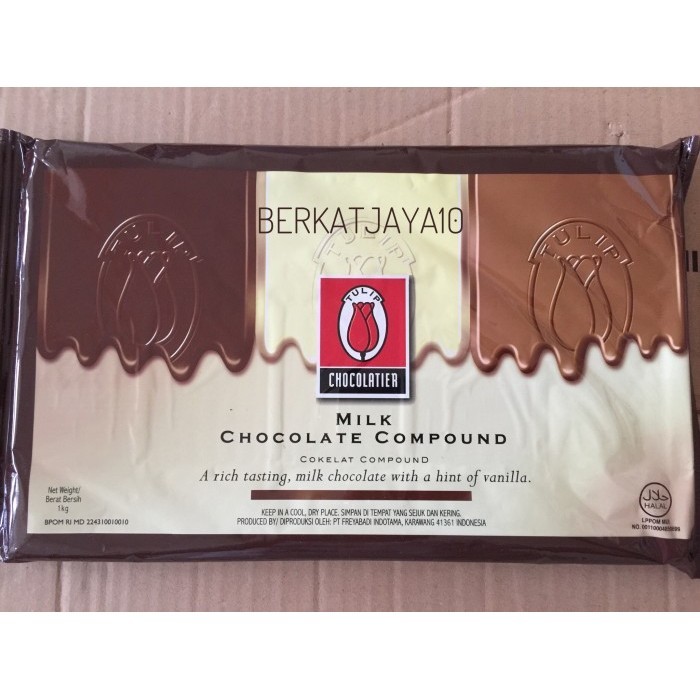 

Ready Tulip Milk Chocolate Compound Coklat Batang 1kg