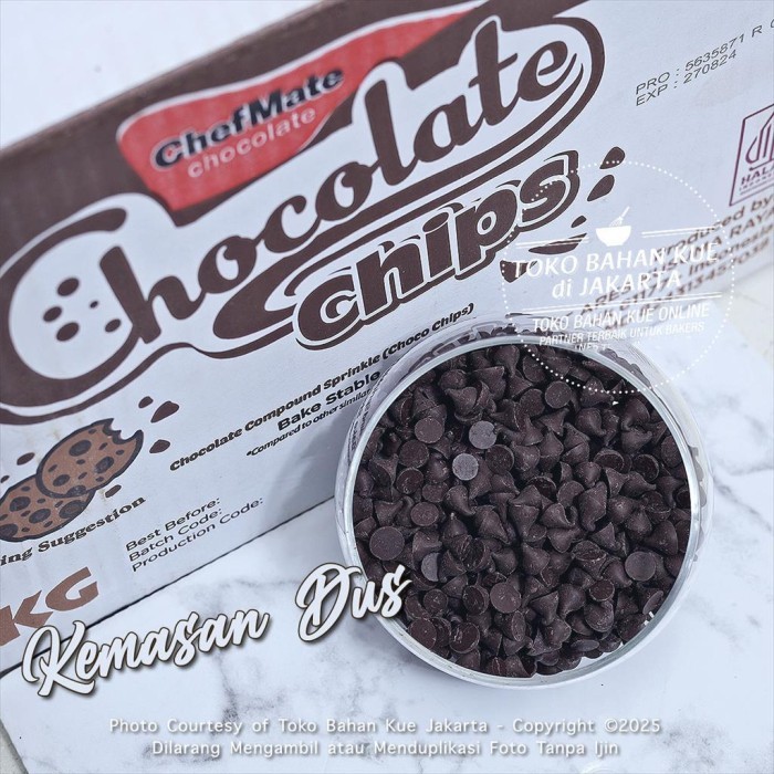 

Ready Chefmate Dark Chocochips 1kg Chocolate Chips Compound Cokelat Chip