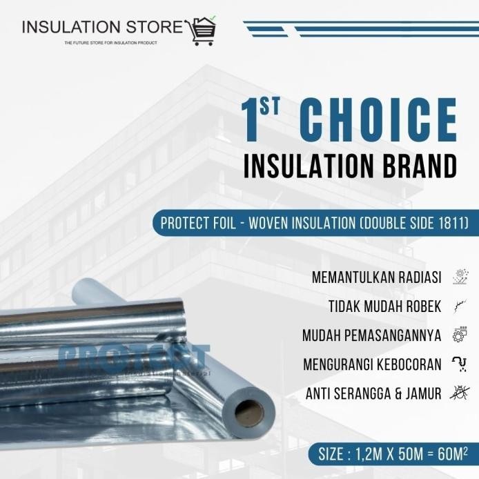 Metalizing Foil Aluminium Foil Woven Double Side / Peredam Panas Atap