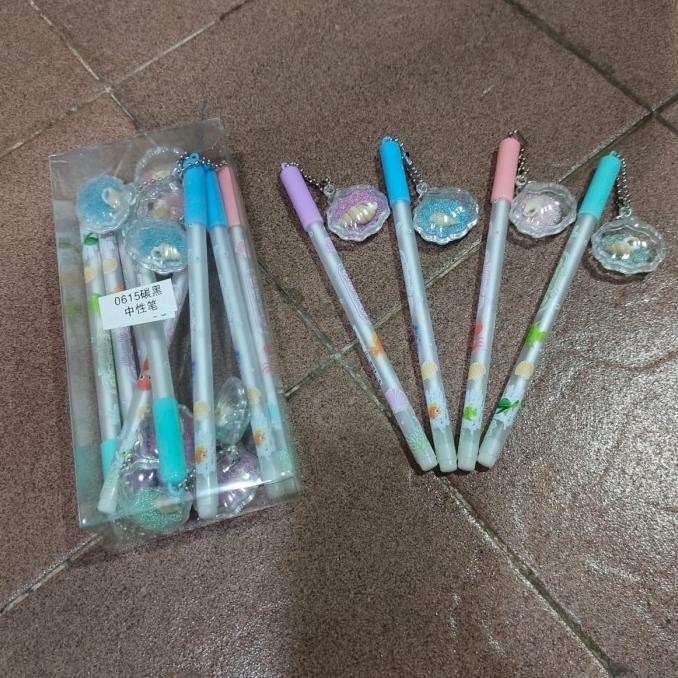 

pen gel gantungan kerang mute baru isi 12