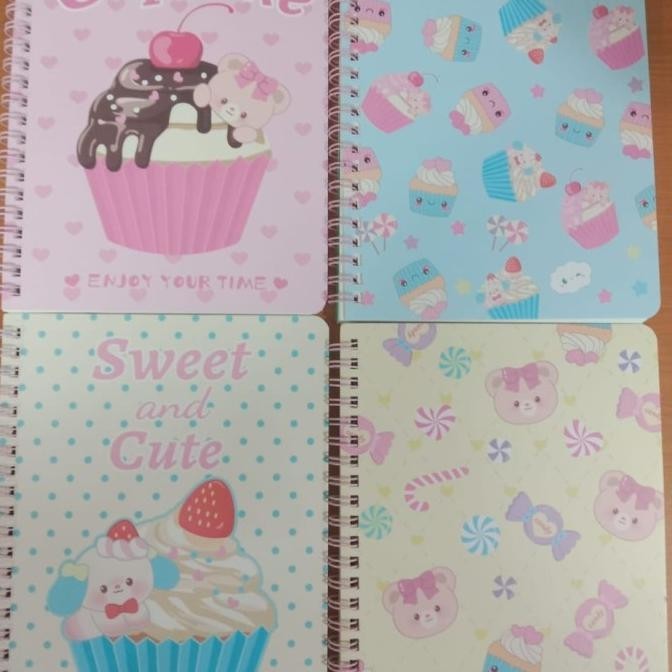 

buku notebook ring spiral a5 motif cup cake satuan